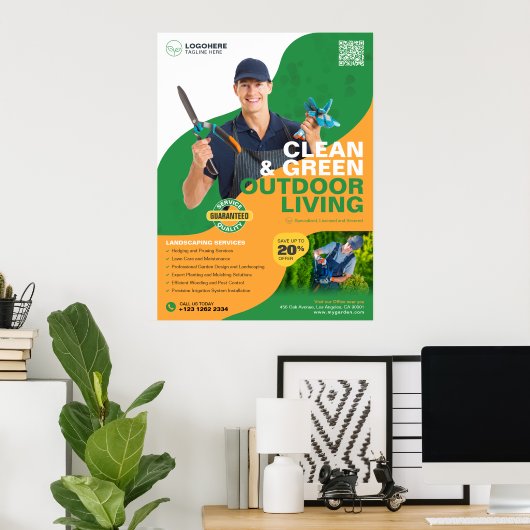 プロフェッショナルガーデンサービス,造園 ポスター (ホームオフィス)