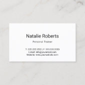 プロフェッショナルガールパーソナルトレーナーフィットネス 名刺 (裏面)