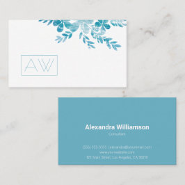 プロフェッショナルガールボスブルーフローラパーソナルブランド 名刺