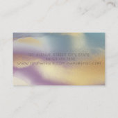 プロフェッショナルガール顔シルエットカラフル金ゴールド 名刺 (裏面)