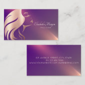 プロフェッショナルガール顔シルエットパープル 名刺 (正面/裏面)