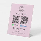 プロフェッショナルキャッシュアプリベンモQRコードスキャンして支払う 台座サイン (正面)