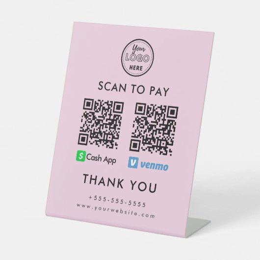 プロフェッショナルキャッシュアプリベンモQRコードスキャンして支払う 台座サイン (正面)