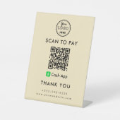 プロフェッショナルキャッシュアプリQRコードスキャンしてロゴを支払う 台座サイン (正面)