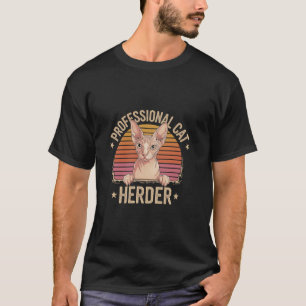 プロフェッショナルキャットヘルダースピオおもしろいックス猫好きオート Tシャツ
