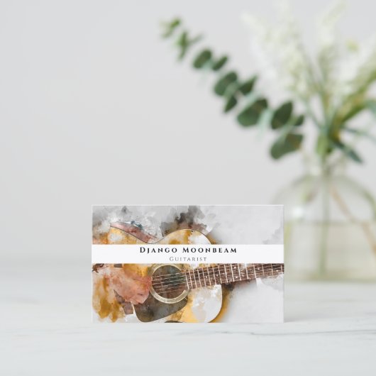 プロフェッショナルギタリストとギター音楽先生 名刺 (スタンド正面)