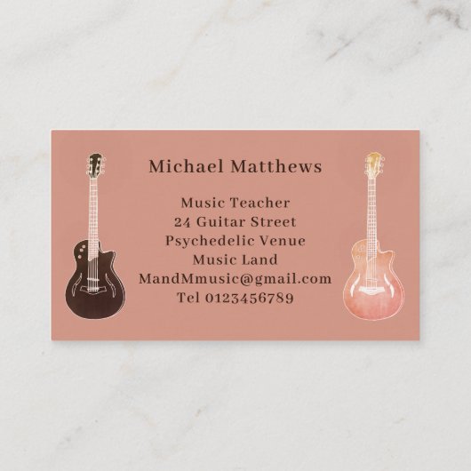 プロフェッショナルギターミュージシャン音楽先生 名刺 (裏面)