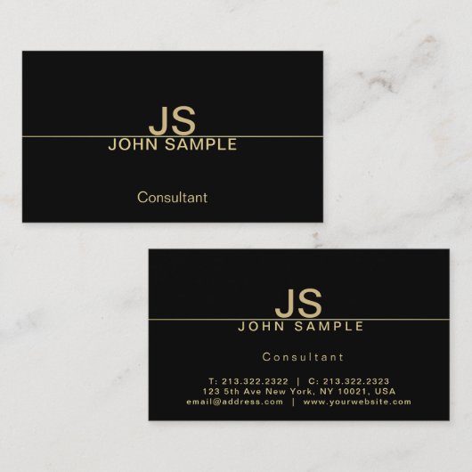 プロフェッショナルクモダンロ金ゴールドモノグラム 名刺 (正面/裏面)