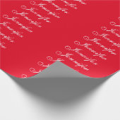 プロフェッショナルクラシカルの手書き名カスタム赤 ラッピングペーパー (角)