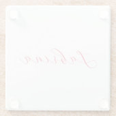 プロフェッショナルクラシカルの手書き名カスタム ガラスコースター (裏面)