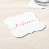 プロフェッショナルクラシカルの手書き名カスタム ペーパーコースター (アングル)