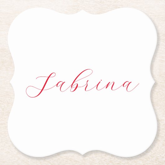 プロフェッショナルクラシカルの手書き名カスタム ペーパーコースター (正面)