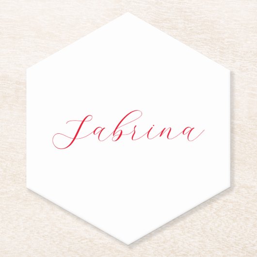 プロフェッショナルクラシカルの手書き名カスタム ペーパーコースター (正面)