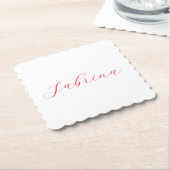 プロフェッショナルクラシカルの手書き名カスタム ペーパーコースター (アングル)