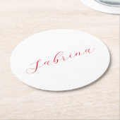 プロフェッショナルクラシカルの手書き名カスタム ラウンドペーパーコースター (アングル)
