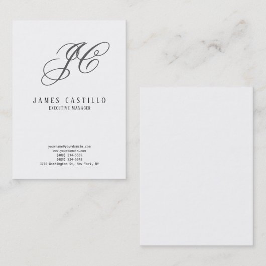 プロフェッショナルクラシカルモノグラムミニマリスト 名刺 (正面/裏面)