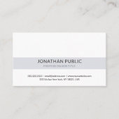プロフェッショナルクラシックグスタイリッシュレーホワイトシンプル 名刺 (正面)