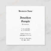 プロフェッショナルクラシックノスタルジックルオールド英語 スクエア名刺 (裏面)