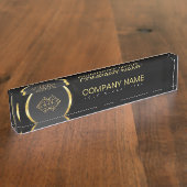 プロフェッショナルクラシックブエレガントラック金ゴールド デスクネームプレート (側面)