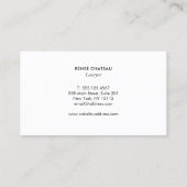 プロフェッショナルクラシックブエレガントラントゥー弁護士 名刺 (裏面)