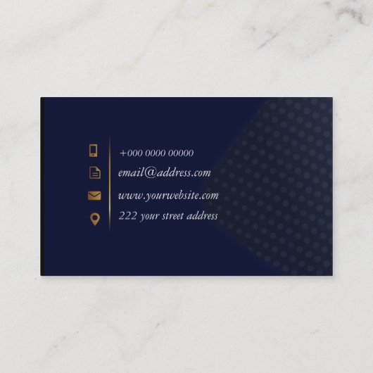 プロフェッショナルクラシックブエレガントルー金ゴールド 名刺 (裏面)