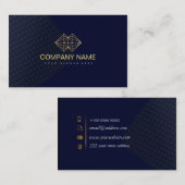 プロフェッショナルクラシックブエレガントルー金ゴールド 名刺 (正面/裏面)