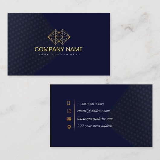 プロフェッショナルクラシックブエレガントルー金ゴールド 名刺 (正面/裏面)