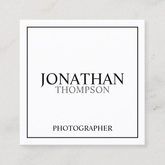 プロフェッショナルクラシック白黒 スクエア名刺 (正面)