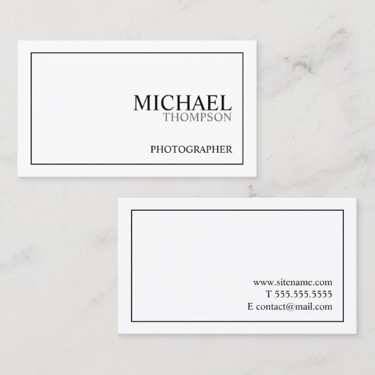 プロフェッショナルクラシック白黒 名刺 (正面/裏面)