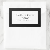 プロフェッショナルクラシック白黒 長方形シール (バッグ)