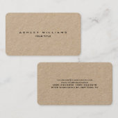 プロフェッショナルクラフトモダンプレーンユニーク 名刺 (正面/裏面)