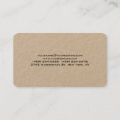 プロフェッショナルクラフトモダンプレーンユニーク 名刺 (裏面)