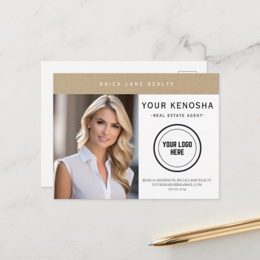 プロフェッショナルクラフト紙ユアシティエテ実在ート ポストカード (正面/裏面インサイチュ)