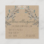 プロフェッショナルクラフモダント紙手書きスクリプト スクエア名刺 (裏面)