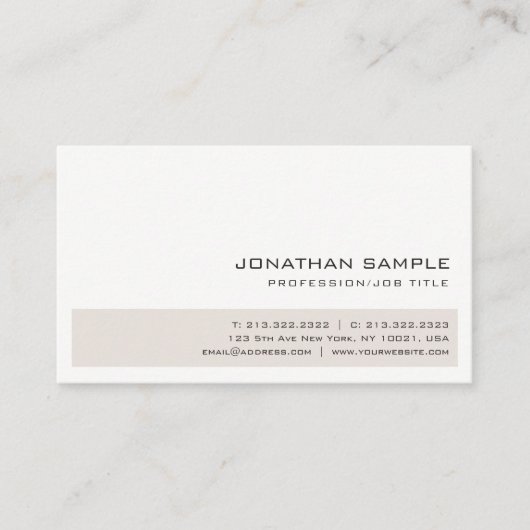 プロフェッショナルクリエイティブエレガントカラートレンディーお洒落 名刺 (正面)