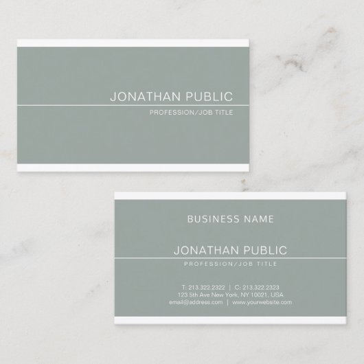 プロフェッショナルクリエイティブグリーンお洒落デザインラグジュアリ 名刺 (正面/裏面)