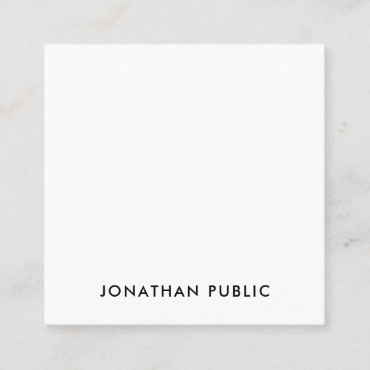 プロフェッショナルクリエイティブシンプルデザインテンプレートシック スクエア名刺 (正面)