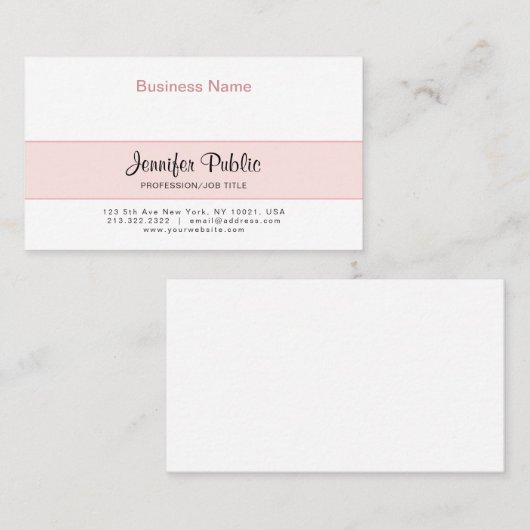 プロフェッショナルクリエイティブデザインエレガントピンクモダン色 名刺 (正面/裏面)