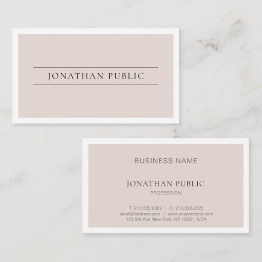 プロフェッショナルクリエイティブデザインクモダンリーンプレーン 名刺 (正面/裏面)