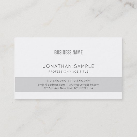 プロフェッショナルクリエイティブデザイングレーカンパニープレーン 名刺 (裏面)