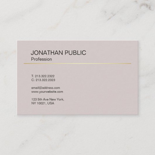 プロフェッショナルクリエイティブデザインミニマリストプレーンラックス 名刺 (正面)