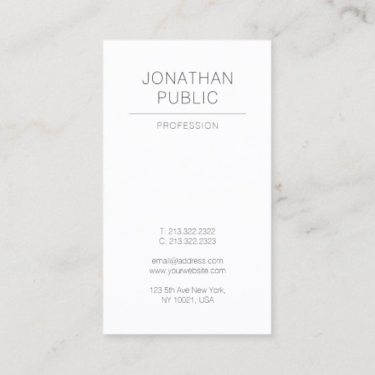 プロフェッショナルクリエイティブプモダンラお洒落インラグジュアリー 名刺 (裏面)