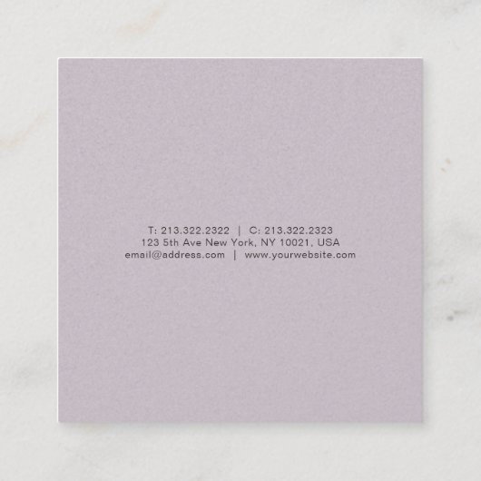 プロフェッショナルクリエイティブプレーンパール仕上げラグジュアリー スクエア名刺 (裏面)