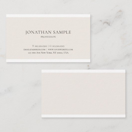 プロフェッショナルクリエイティブミニマルデザインプレーン 名刺 (正面/裏面)