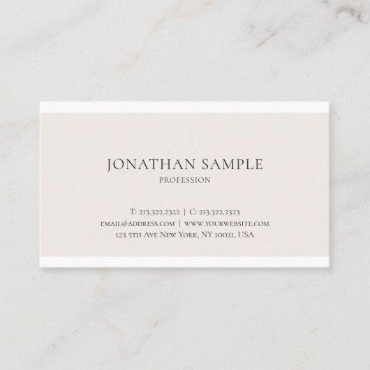 プロフェッショナルクリエイティブミニマルデザインプレーン 名刺 (正面)