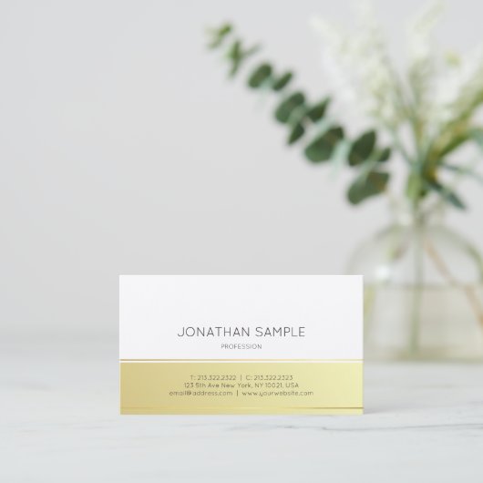 プロフェッショナルクリエイティブモダンデザイン金ゴールドルック 名刺 (スタンド正面)