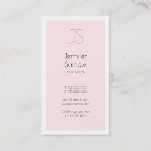 プロフェッショナルクリエイティブモノグラムデザインクリーンプレーン 名刺 (裏面)