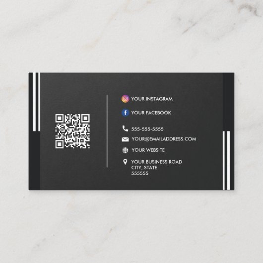 プロフェッショナルクリエイティブロゴソーシャルメディアQrコード 名刺 (裏面)