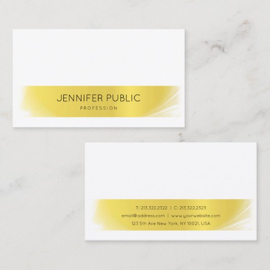 プロフェッショナルクリエイティブ手書きモダン金ゴールドルクセ 名刺 (正面/裏面)