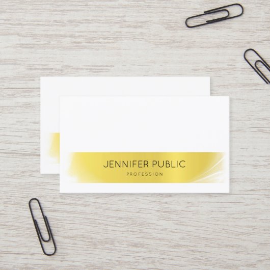 プロフェッショナルクリエイティブ手書きモダン金ゴールドルクセ 名刺 (正面/裏面インサイチュ)